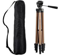 Amazon Basics Trípode para Cámara de 127cm/50in, Ligero, con Bolsa, Altura Ajustable, para Cámaras Réflex Digitales, Color Champán