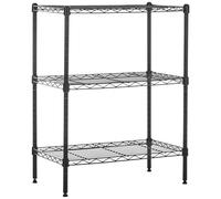 Amazon Basics Unidad de almacenamiento estrecha de 3 baldas con estantes ajustables en altura y patas niveladoras, peso máximo de 340 kg, Negro, 34 cm x 58.9 cm x 76.2 cm (D x W x H)