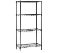 Amazon Basics Unidad de almacenamiento estrecha de 4 baldas con estantes ajustables en altura y pies niveladores, peso máximo de 363 kg, Negro, 34 x 58.9 x 121.9 cm (D x W x H)