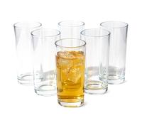 Amazon Basics Vasos de Cristal, Juego de 6 Piezas, 426ml, Aptos para Lavavajillas