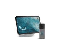 Amazon Echo Show 8 (última generación), Blanco + Ring Videotimbre con batería (Battery Video Doorbell) (última gen.), Gris moteado