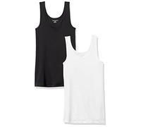 Amazon Essentials 2-pack Tank, camisa Mujer, Multicolor (Black/White), X-Small (Talla del fabricante: )