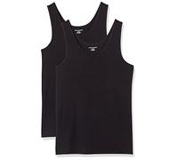 Amazon Essentials 2-pack Tank, camisa Mujer, Negro (Black), Medium (Talla del fabricante: )