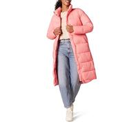 Amazon Essentials Abrigo Acolchado Ligero y Resistente al Agua para Mujer, de Longitud Larga, Color Rosa, Talla M