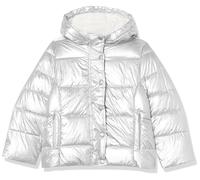 Amazon Essentials Abrigo Acolchado Pesado con Capucha, Impermeable Niña, Plata Metálica, 5 años