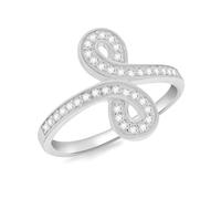 Amazon Essentials Anillo infinito de circonita cúbica de plata esterlina bañado en rodio para mujer #P