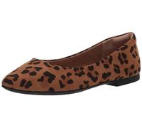 Amazon Essentials Bailarinas con Puntera en Pico Mujer, Marrón Leopardo, 39 EU Ancho