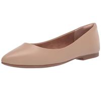 Amazon Essentials Bailarinas puntiagudas para mujer, piel sintética beige, 12 de ancho