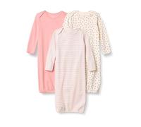 Amazon Essentials Bata de Algodón para Dormir de Manga Larga Unisex Bebés, Punto/Rayas/Rosa Magenta Viejo, 0-6 Meses