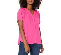 Amazon Essentials Blusa Tejida de Manga Corta y Corte Holgado Mujer, Rosa Intenso, XL