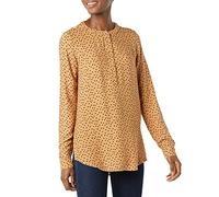 Amazon Essentials Blusa Tejida de Manga Larga Mujer, Negro Camel Lunares, L