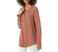 Amazon Essentials Blusa Tejida de Manga Larga Mujer, Rouille Estampado de Leopardo, L