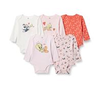 Amazon Essentials Bodies de Manga Larga Unisex bebé, Pack de 5 , Bugs Bunny Y Sus Amigos, 0-3 meses