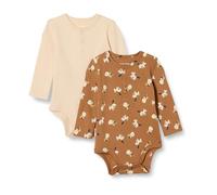 Amazon Essentials Bodis tunecinos de manga larga Unisex Bebés, Pack de 2, León y Poni/Melocotón Pálido, 0-3 meses