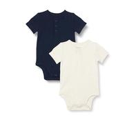 Amazon Essentials Body tunecino Unisex bebé, Pack de 2 , Avena Mezcla/Azul Marino, Prematuro