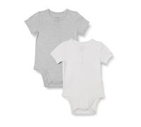 Amazon Essentials Body tunecino Unisex bebé, Pack de 2 , Gris Claro Mezcla/Marfil, 18 meses