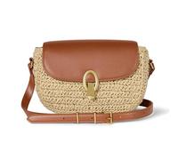Amazon Essentials Bolso Bandolera con Solapa Mujer, Rafia Marrón, Talla única