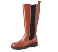 Amazon Essentials Bota alta con fuelle Mujer, Castaño, 35.5 EU
