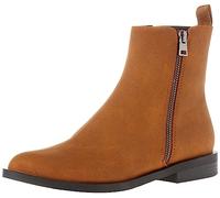 Amazon Essentials Botines Planos con Cremallera Exterior Mujer, Bronceado Efecto Ante, 42 EU