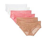 Amazon Essentials Bragas de Maternidad por debajo de la Barriga con Encaje Elástico en Toda la Prenda Mujer, Pack de 6, Blanco/Rosa/Bronce Lavado, 38