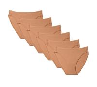 Amazon Essentials Bragas Tipo Bikini de Corte Alto Elásticas de Algodón Mujer, Pack de 6, Bronce Lavado, XXL Grande