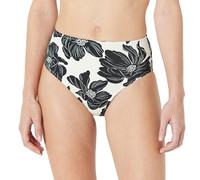 Amazon Essentials Braguita de Biquini Pierna Alta Cintura Alta Mujer, Floral Negro Crema, 42