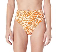 Amazon Essentials Braguita de Biquini Pierna Alta Cintura Alta Mujer, Palmas Abstractas Naranja Óxido, 42