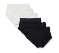 Amazon Essentials Braguitas de Bikini de Microfibra con Ribete de Encaje Mujer, Paquete de 6