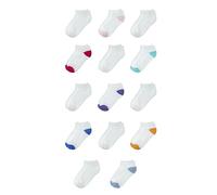 Amazon Essentials Calcetín Acolchado de Algodón de Corte Bajo Unisex Niño, 14 Pares, Blanco, 6-7 años