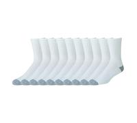 Amazon Essentials Calcetines de algodón: cómodos, duraderos, semiacolchados Hombre, 10 Pares, Blanco, 46-48