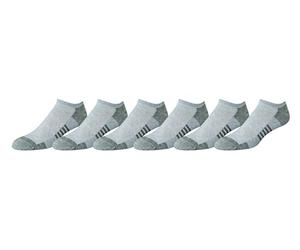Amazon Essentials Calcetines de Algodón de Alto Rendimiento Acolchados para Hombre, Transpirables y Atléticos que No Se Ven Hombre, 6 Pares, Gris, 41-45