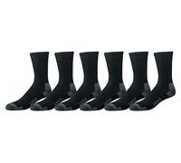 Amazon Essentials Calcetines Deportivos de Algodón de Alto Rendimiento para Controlar la Humedad, Transpirables Hombre, 6 Pares, Negro, 46-48