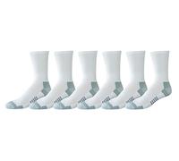 Amazon Essentials Calcetines Deportivos de Algodón de Alto Rendimiento para Controlar la Humedad, Transpirables Hombre, 6 Pares, Blanco, 46-48