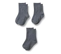 Amazon Essentials Calcetines Escolares Acanalados, Ligeros y de Punto Plano Niños, 3 Pares, Gris, S (2-4 años)