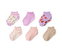 Amazon Essentials Calcetines estampados invisibles para niñas, color rosa/morado, talla L (8-12 años)