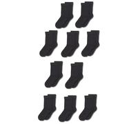 Amazon Essentials Calcetines Largos de Algodón Unisex Niño, 10 Pares, Negro, 2-3 años