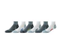 Amazon Essentials Calcetines Tobilleros Deportivos, Transpirables, Mezcla de Algodón, Acolchados Hombre, 6 Pares, Blanco/Gris, 46-48