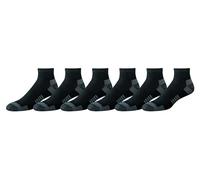 Amazon Essentials Calcetines Tobilleros Deportivos, Transpirables, Mezcla de Algodón, Acolchados Hombre, 6 Pares, Negro, 46-48