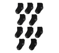 Amazon Essentials Calcetines Tobilleros Informales para Uso Diario Unisex niños, 10 Pares, negro, mediano (4-8 años)