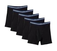 Amazon Essentials Calzoncillo Bóxer de Algodón Transpirable, Sin Etiquetas Hombre, Pack de 5, Negro, XXL