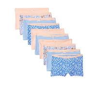 Amazon Essentials Calzoncillo Bóxer de Punto de Algodón Niñas, Pack de 10, Melocotón, Flor, Rayas, 8-9 años