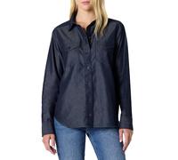 Amazon Essentials Camisa de Manga Larga con Botones de Cambray de Mezclilla para Mujer, Rinse, Talla S