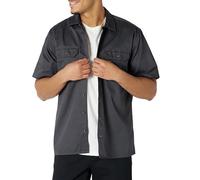 Amazon Essentials Camisa de Trabajo de Manga Corta Resistente a Las Manchas y Arrugas Hombre, Gris, XXL