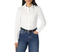 Amazon Essentials Camisa de Vestir con Botones de Popelina Elástica Mujer, Blanco, XXL