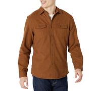Amazon Essentials Camisa Entallada de Franela con Dos Bolsillos y Manga Larga Hombre, Marrón Tofe, M