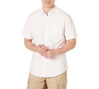 Amazon Essentials Camisa Oxford con Bolsillo de Manga Corta y Ajuste Normal Hombre, Blanco, L