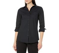 Amazon Essentials Camisa Oxford Elástica con Botones y Manga Larga de Corte Estándar (Disponible en Tallas Grandes) Mujer, Negro, XS