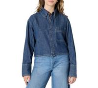 Amazon Essentials Camisa Vaquera con Botones Extragrande Mujer, Azul Medio Vintage, XS