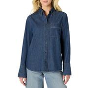 Amazon Essentials Camisa Vaquera con Botones Extragrande Mujer, Azul Medio Vintage, XS