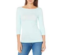 Amazon Essentials Camiseta Ajustada de Manga 3/4 con Cuello Barco para Mujer, Color Azul Aguamarina, Talla XXL
